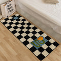 Vintage Checkerboard Bedroom Bedside Rug